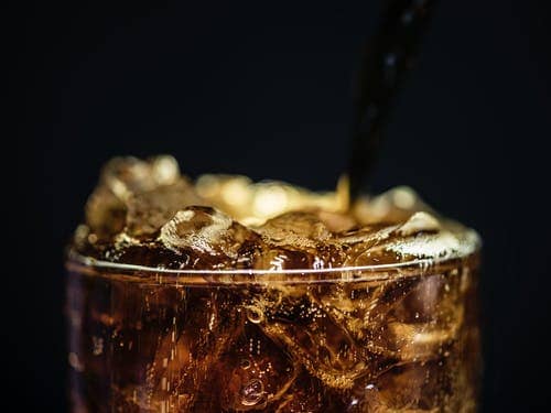 Soda on the glass