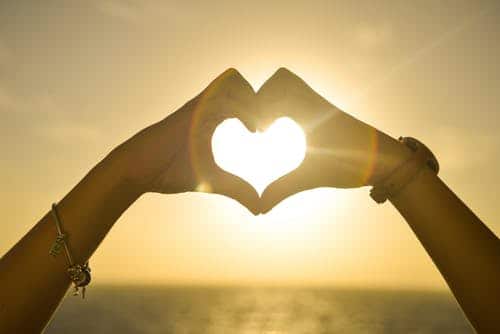 Hands forming heart shape