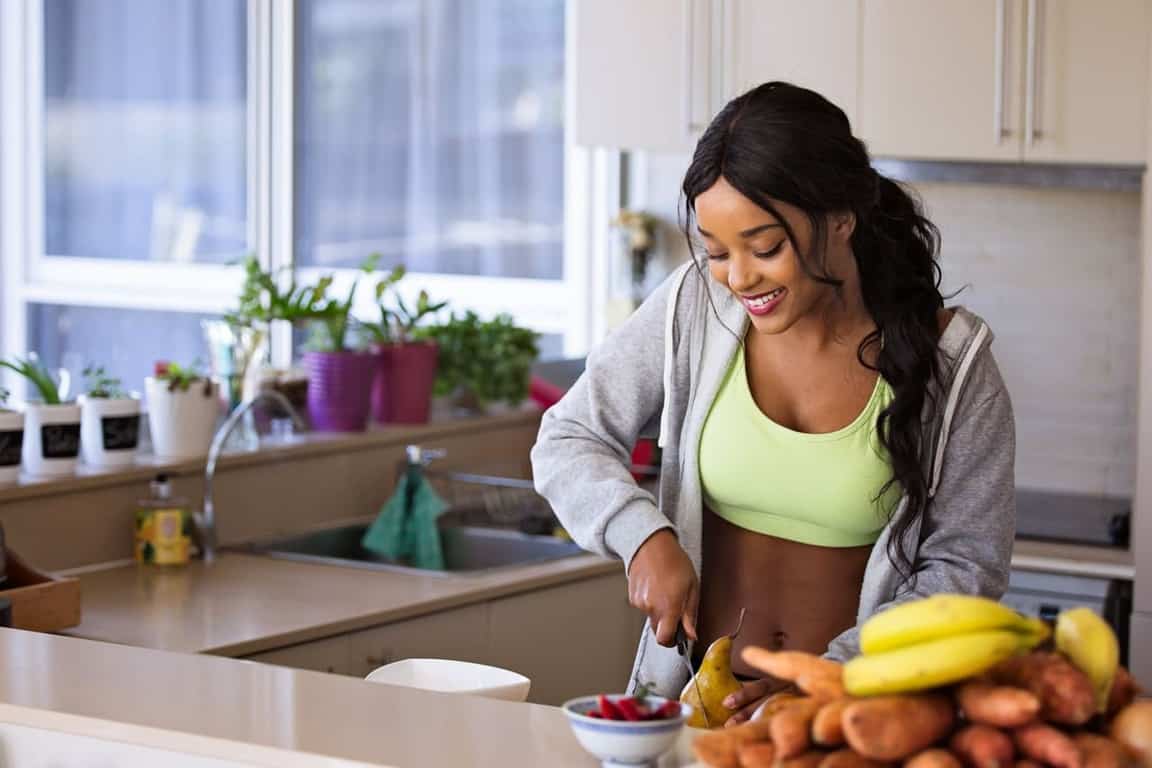 woman preparing healthy meal